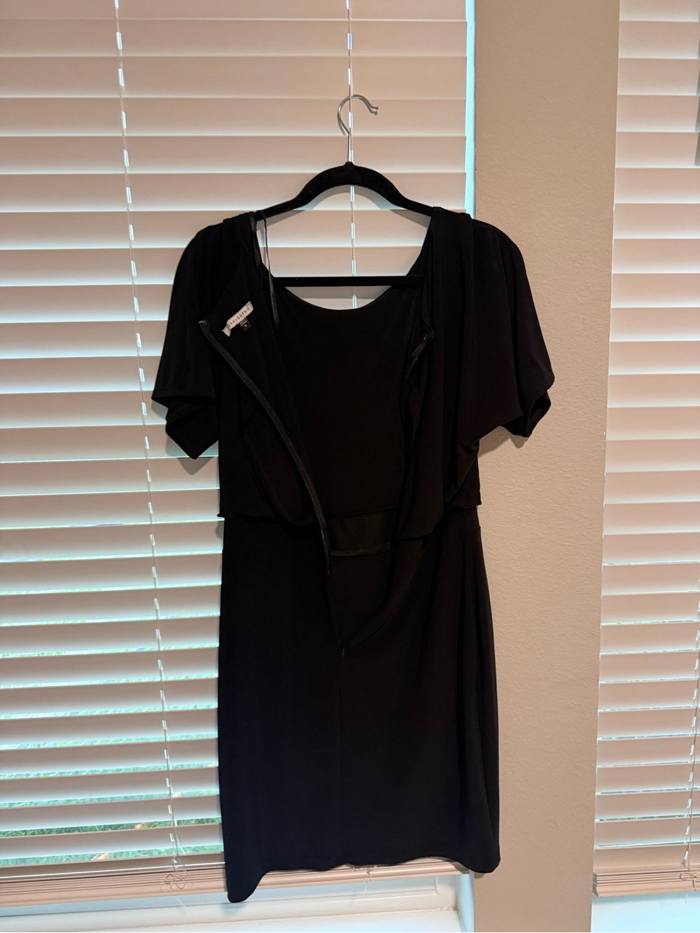 Black Layered Short Sleeve Midi Dress